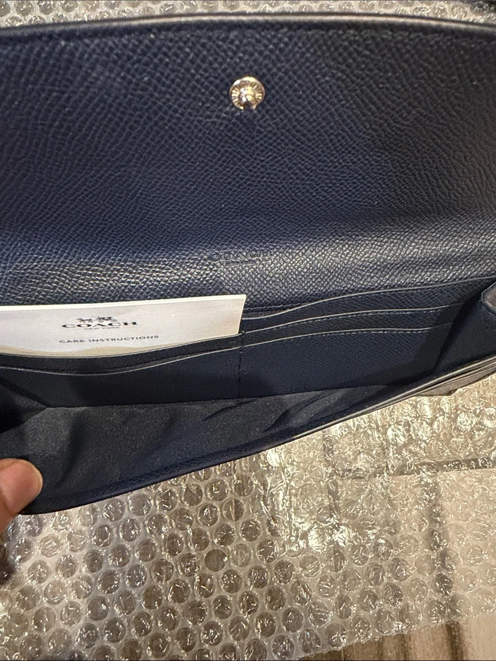 Coach Two-Tone Blue and navy blue Leather Card Holder